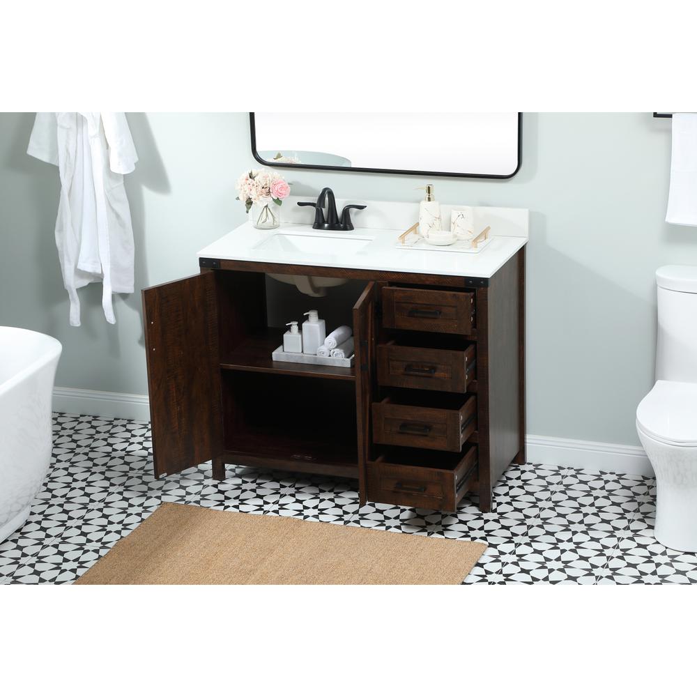42 inch Single bathroom vanity in expresso with backsplash. Picture 3