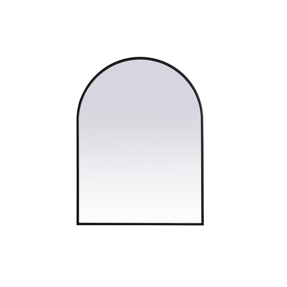 Metal Frame Arch Mirror 27x36 Inch in Black. Picture 1