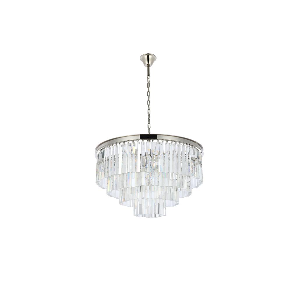 Sydney 17 light polished nickel Chandelier Clear Royal Cut Crystal. Picture 6