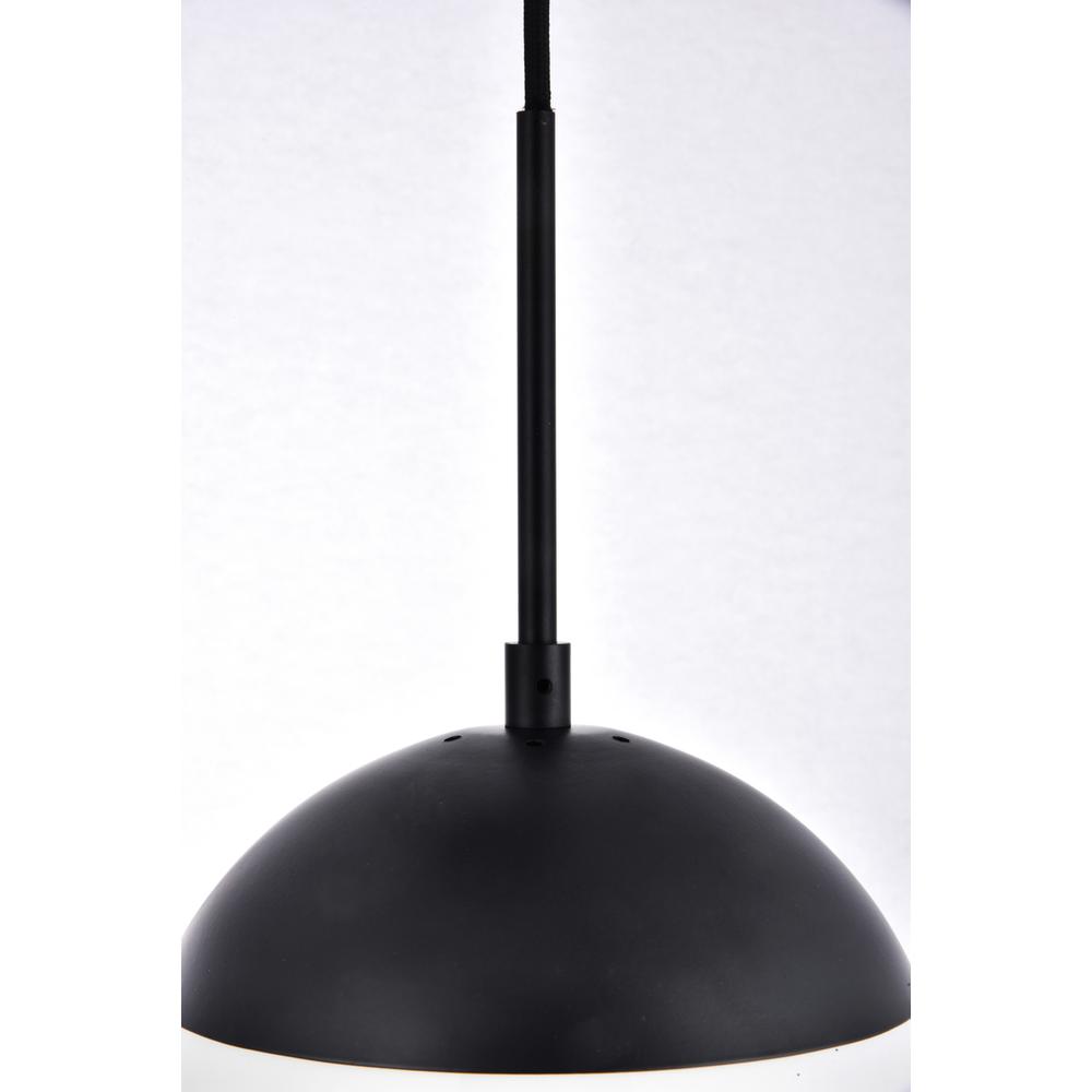 Eclipse 3 Lights Black Pendant With Frosted White Glass. Picture 5