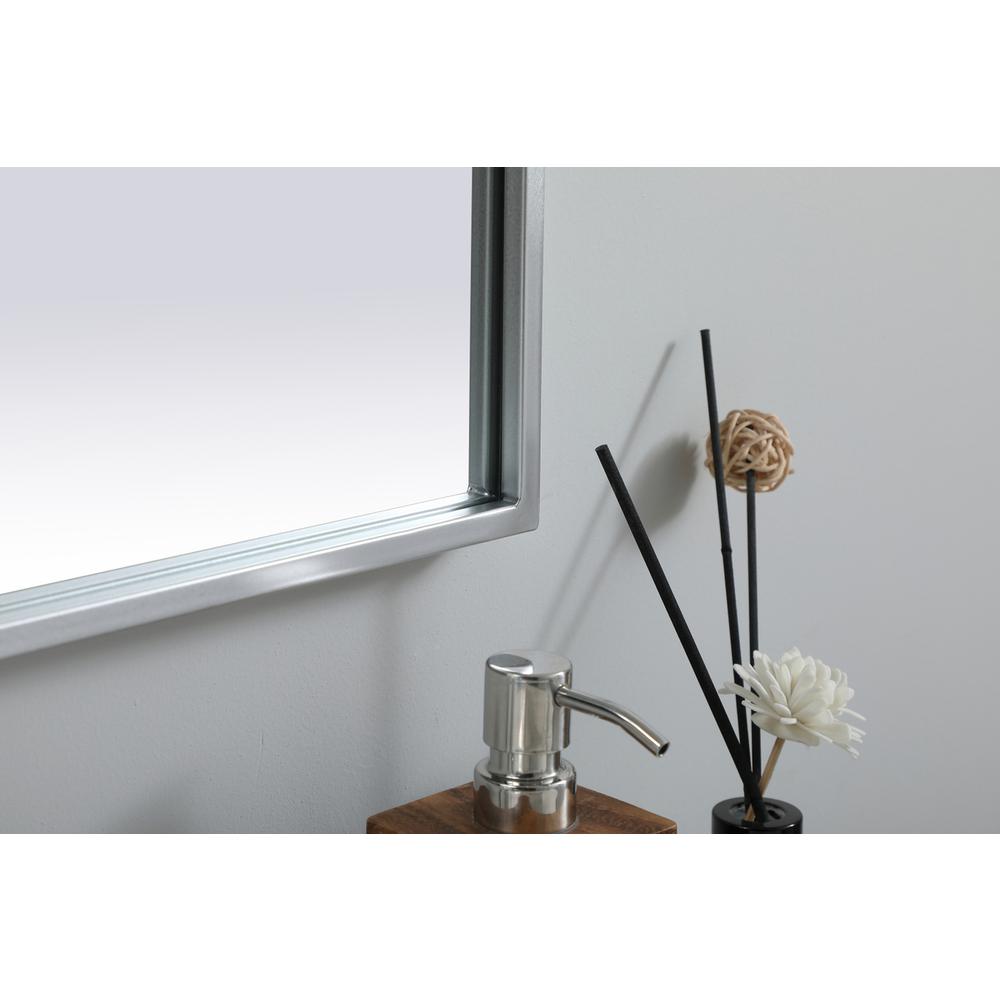 Metal Frame Arch Mirror 24x40 Inch in Silver. Picture 6