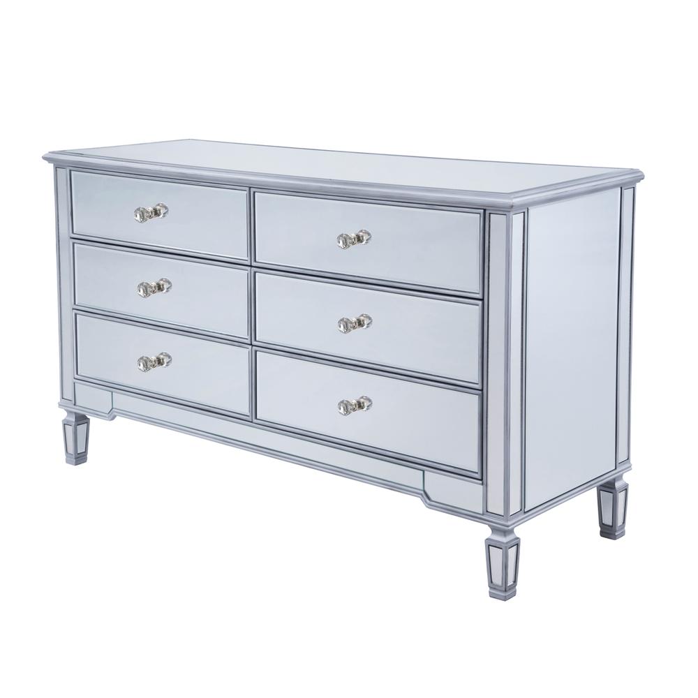 6 drawers cabinet 60 in. x 20 in. x 34 in. in silver paint. Picture 4