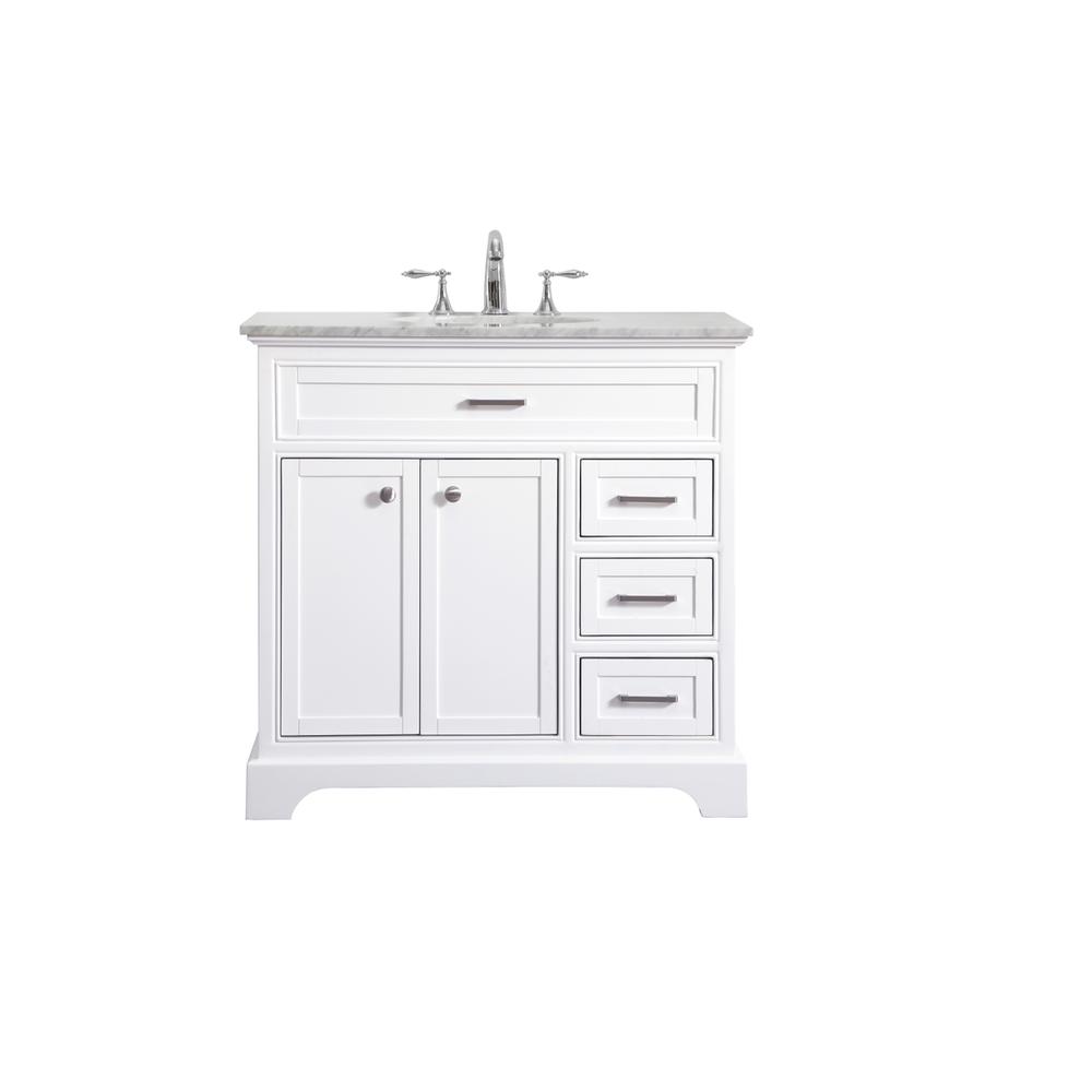36 In. Single Bathroom Vanity Set In White. Picture 1