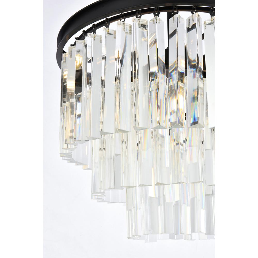 Sydney 9 light Matte Black Chandelier Clear Royal Cut Crystal. Picture 3