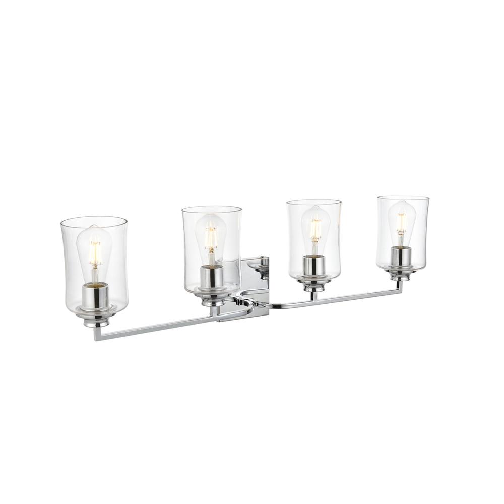 Ronnie 4 light Chrome and Clear Bath Sconce. Picture 3