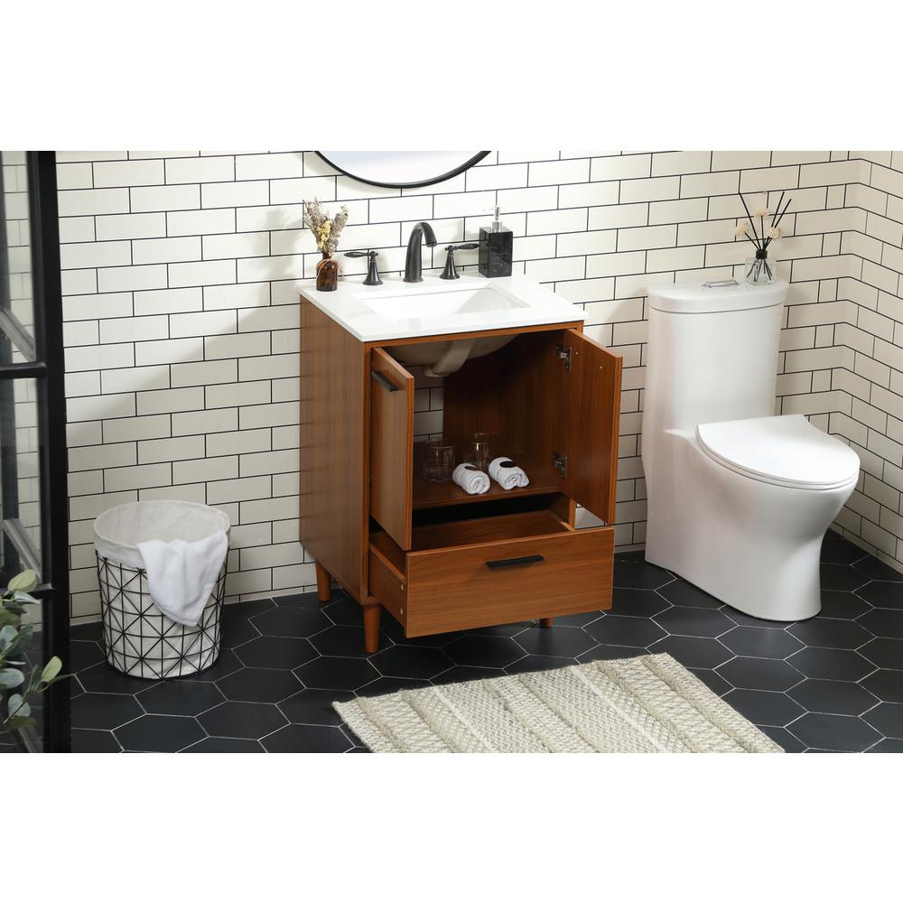 24 inch bathroom vanity in Teak. Picture 3