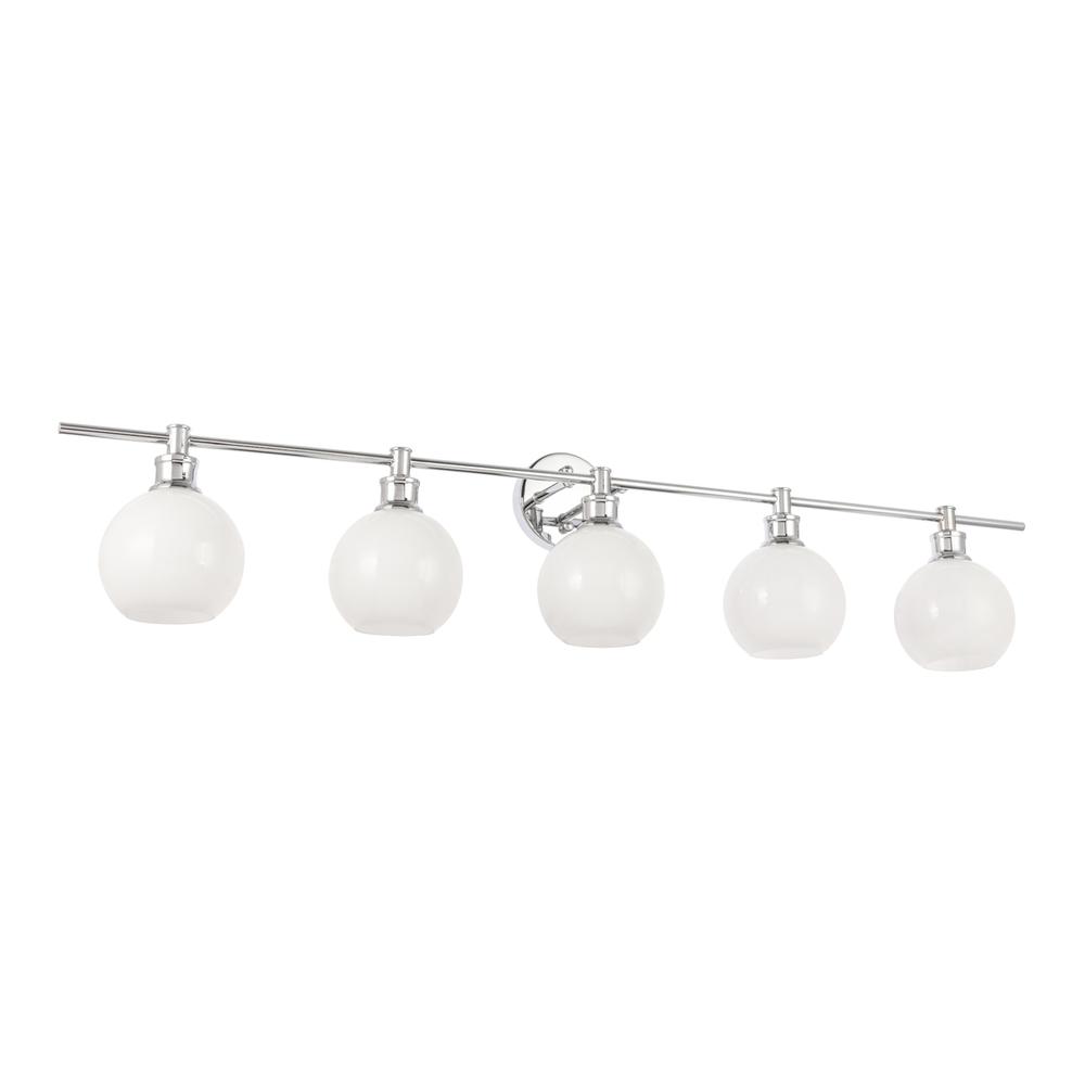 Collier 5 light Chrome and Frosted white glass Wall sconce. Picture 12