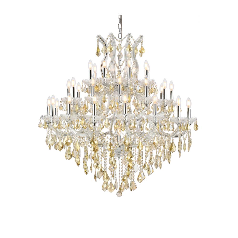 Maria Theresa 37 light Chrome Chandelier Golden Teak (Smoky) Royal Cut Crystal. Picture 2