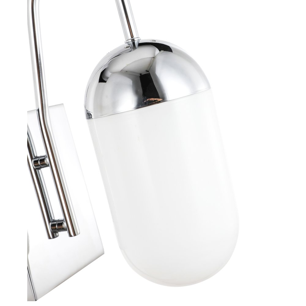 Kace 1 Light Chrome And Frosted White Glass Wall Sconce. Picture 12