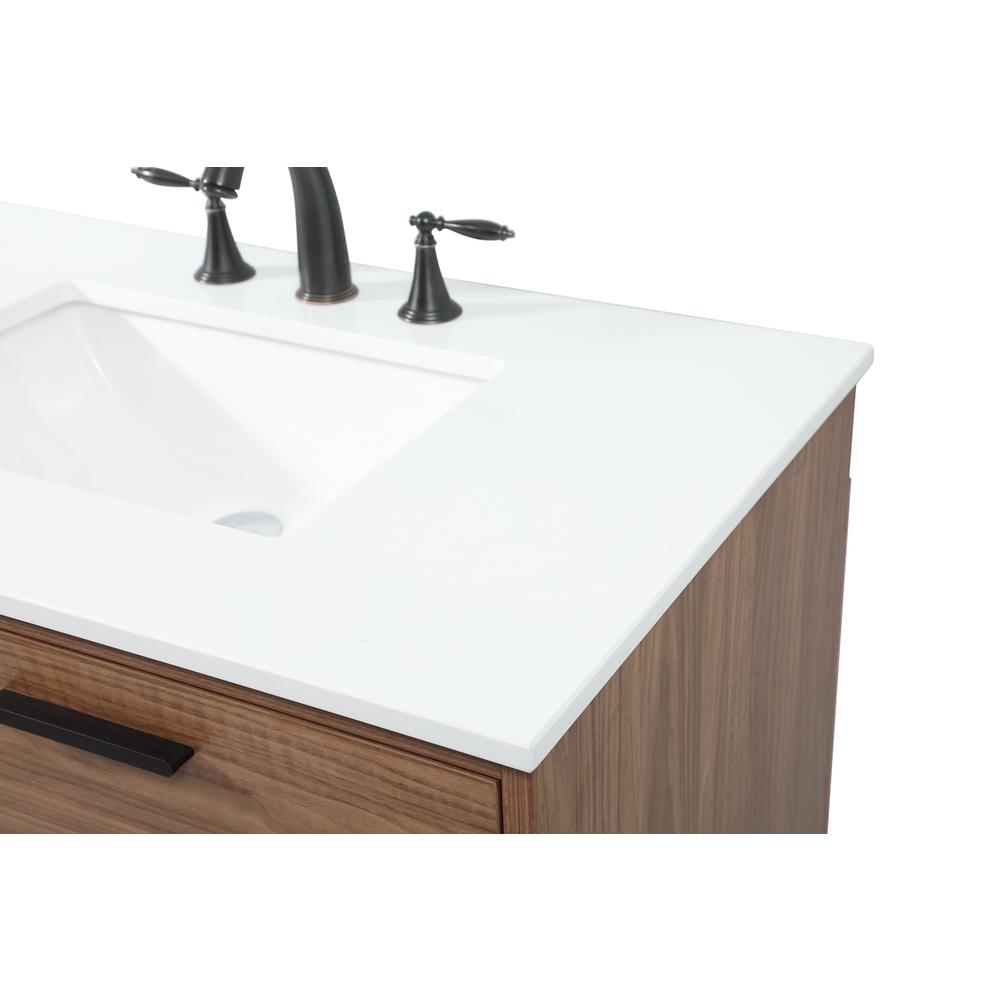 36 inch Single bathroom vanity in walnut brown. Picture 11