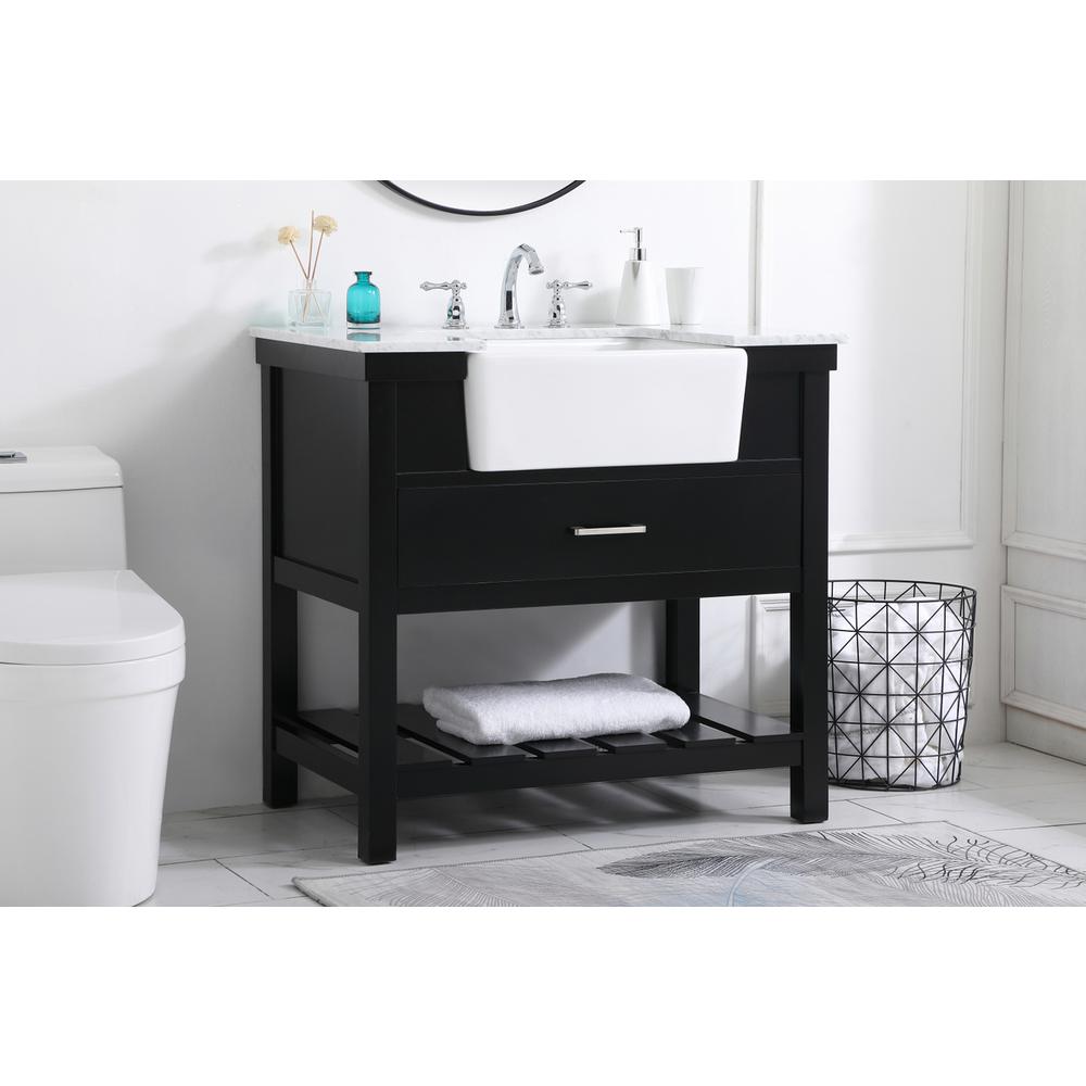 36 inch Single bathroom vanity in black. Picture 2