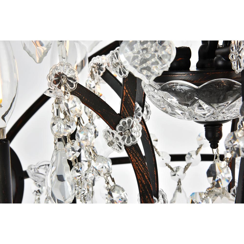 Geneva 5 light Dark Bronze Pendant Clear Royal Cut crystal. Picture 3
