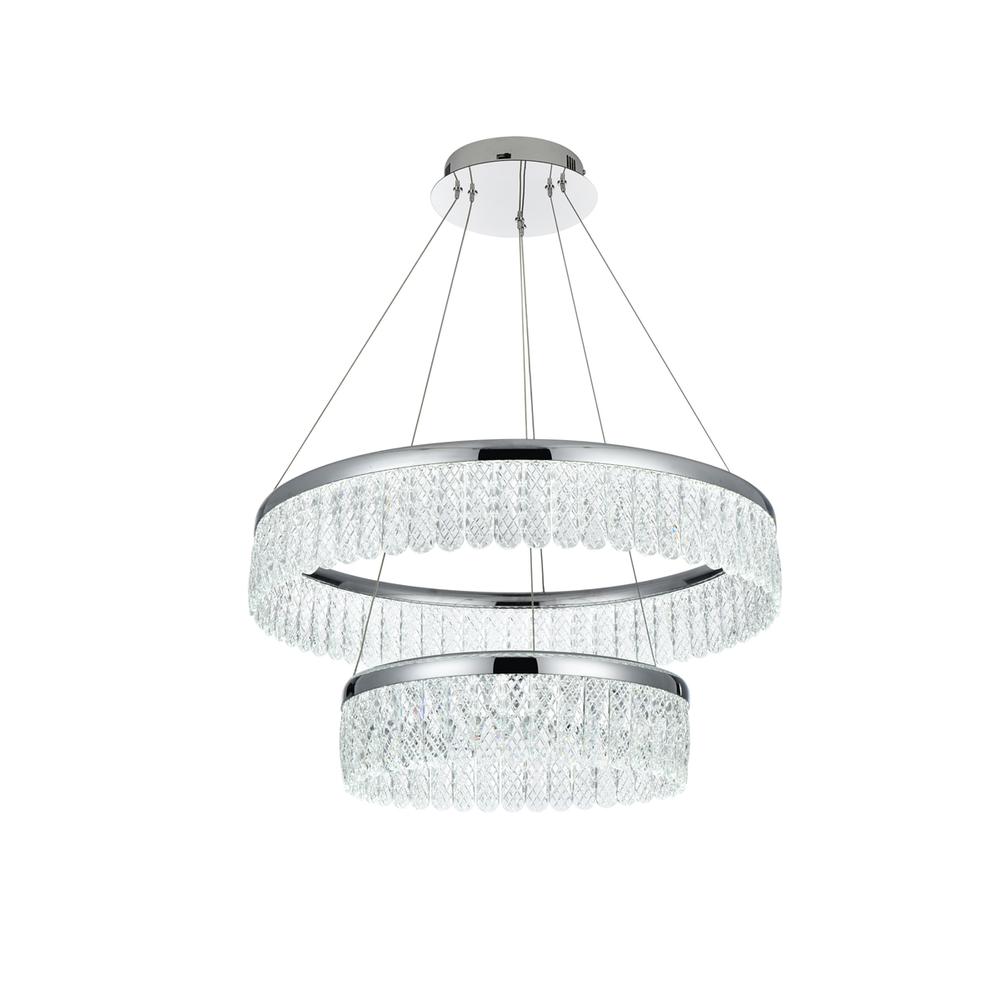 Rune 24 inch Adjustable LED chandelier in Chrome. Picture 3