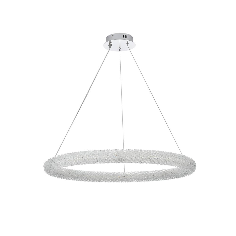 Bowen 32 inch Adjustable LED Chandelier in Chrome. Picture 8