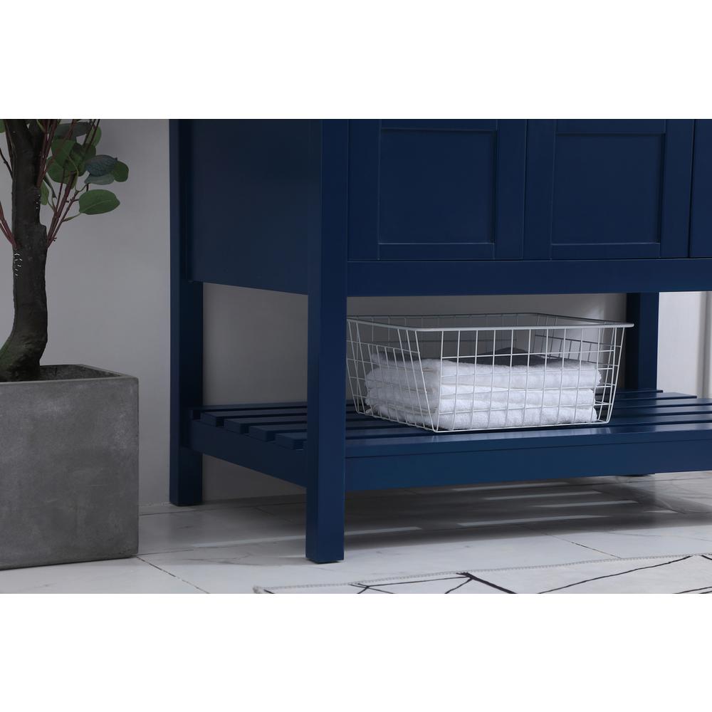 36 inch Single Bathroom Vanity in Blue with Backsplash. Picture 6