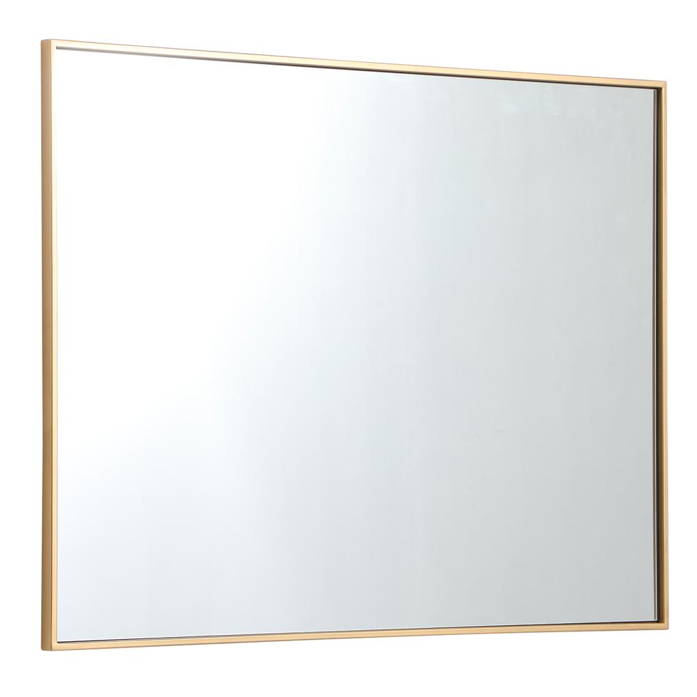 Metal frame rectangle mirror 30 inch in Brass. Picture 7