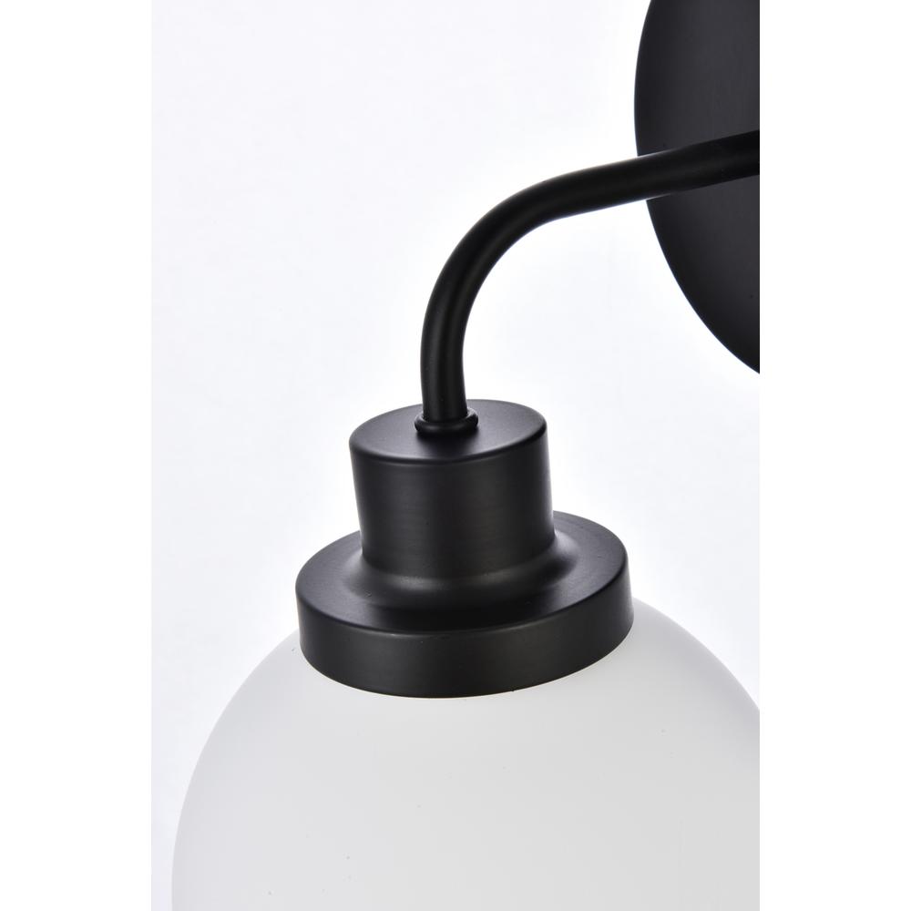 Hanson 1 light bath sconce in black with frosted shade. Picture 4