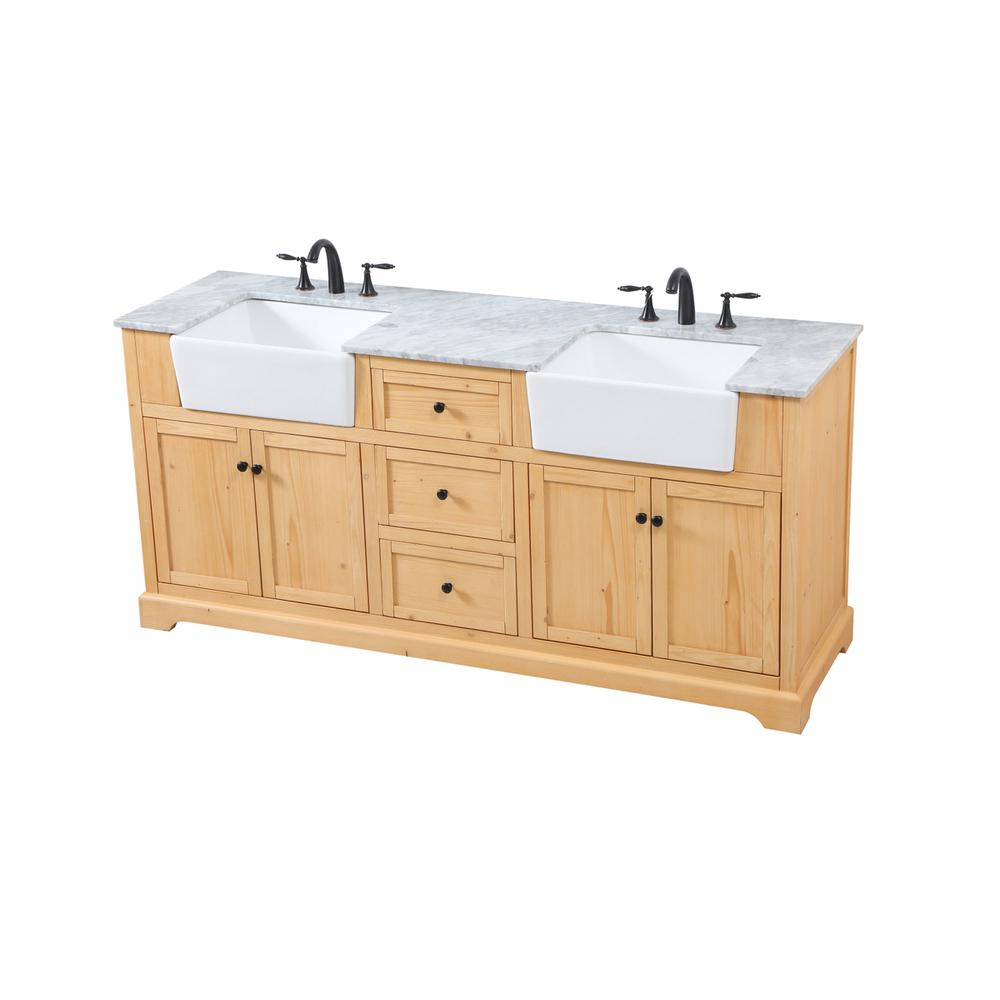 72 inch double bathroom vanity in natural wood. Picture 8