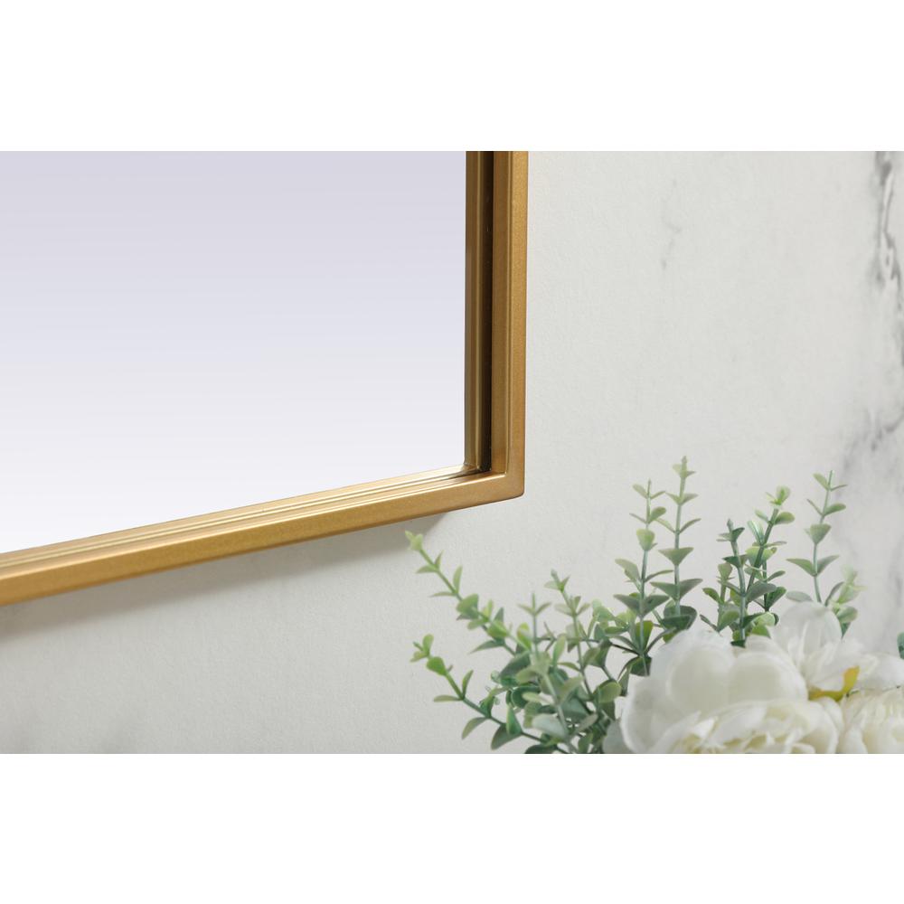 Metal Frame Arch Mirror 40x30 Inch in Brass. Picture 6