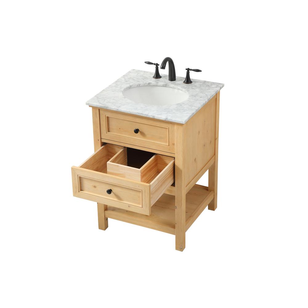24 inch Single bathroom vanity in natural wood. Picture 9