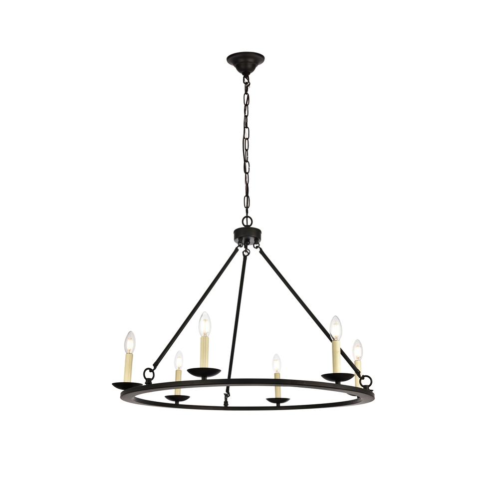 Maine Collection Chandelier D32.4 H23.25 Lt:6 Black Finish. Picture 2