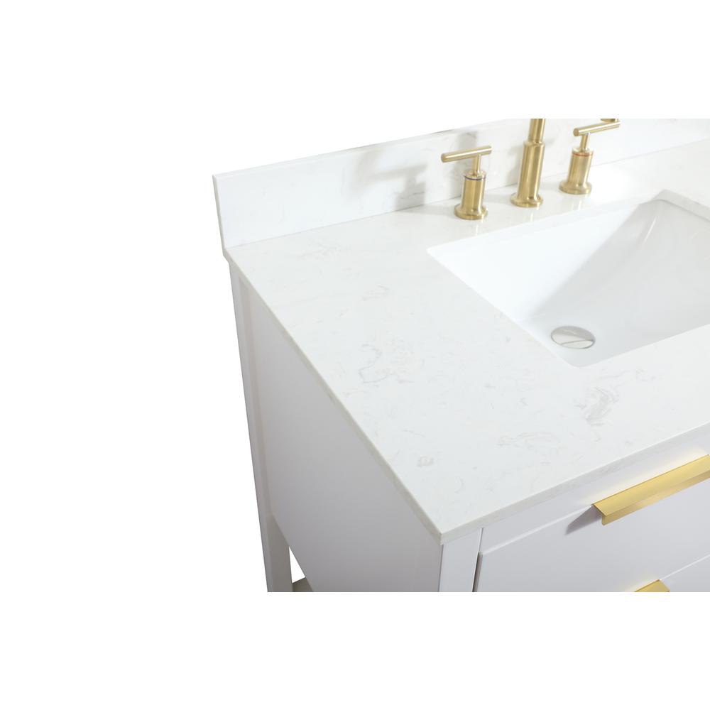 36 inch Single bathroom vanity in white with backsplash. Picture 11