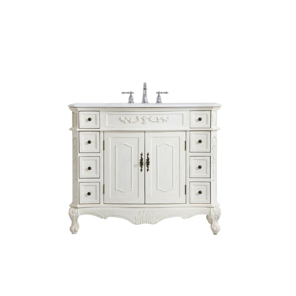 42 inch Single Bathroom vanity in Antique White. Picture 1