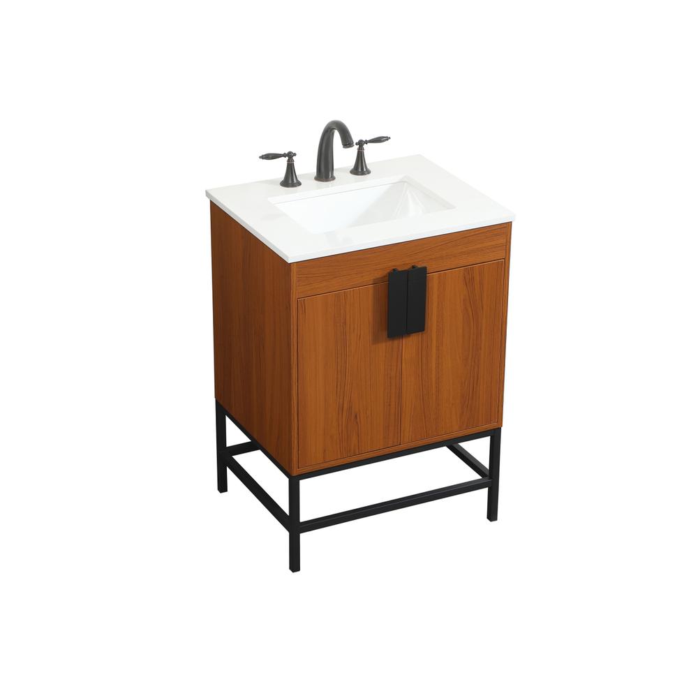 24 inch Single bathroom vanity in teak. Picture 8