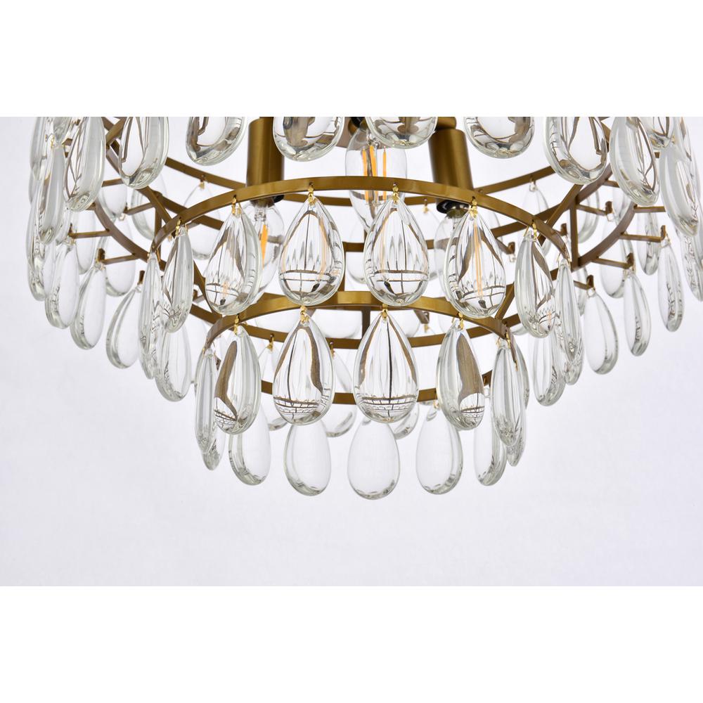 Mila 16 inch flush mount in brass. Picture 3