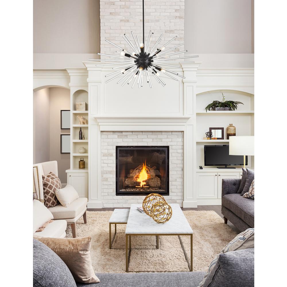 Sienna 46 inch crystal rod pendant in black. Picture 9