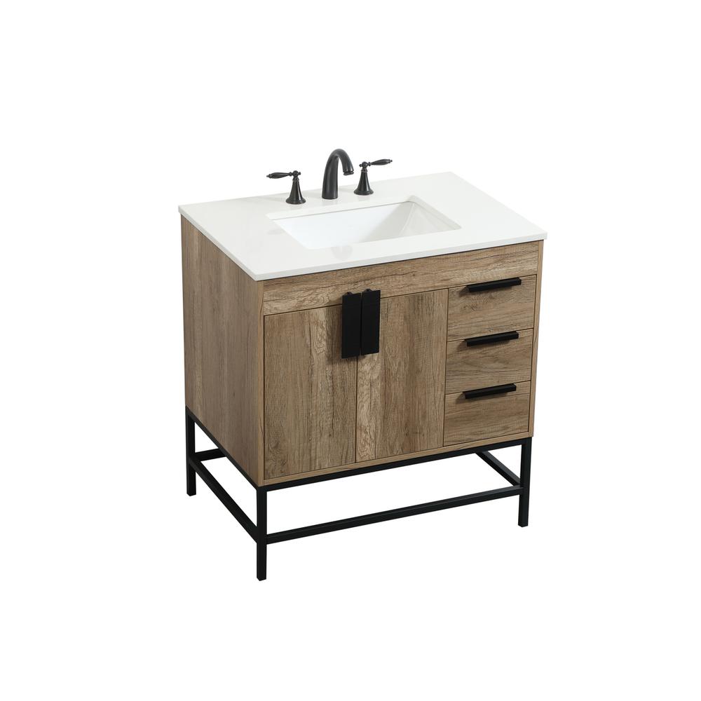 32 inch Single bathroom vanity in natural oak. Picture 8