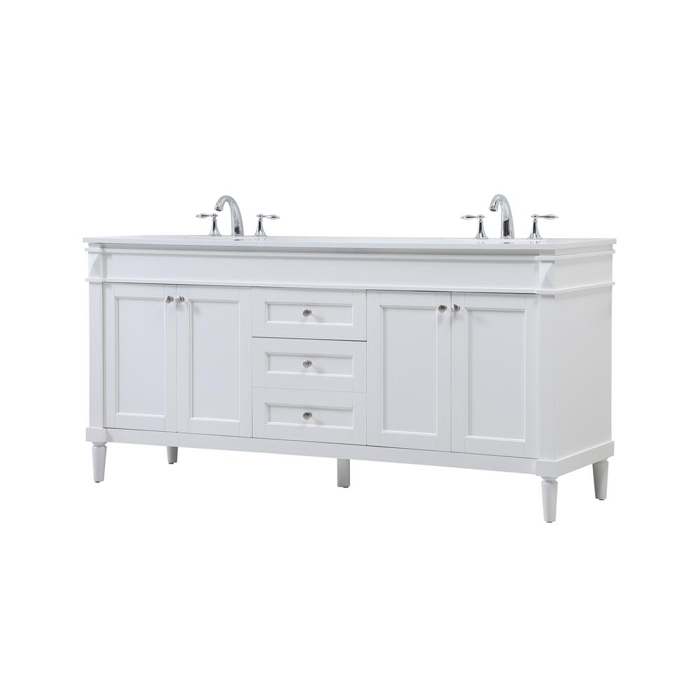72 inch double bathroom vanity in white. Picture 7