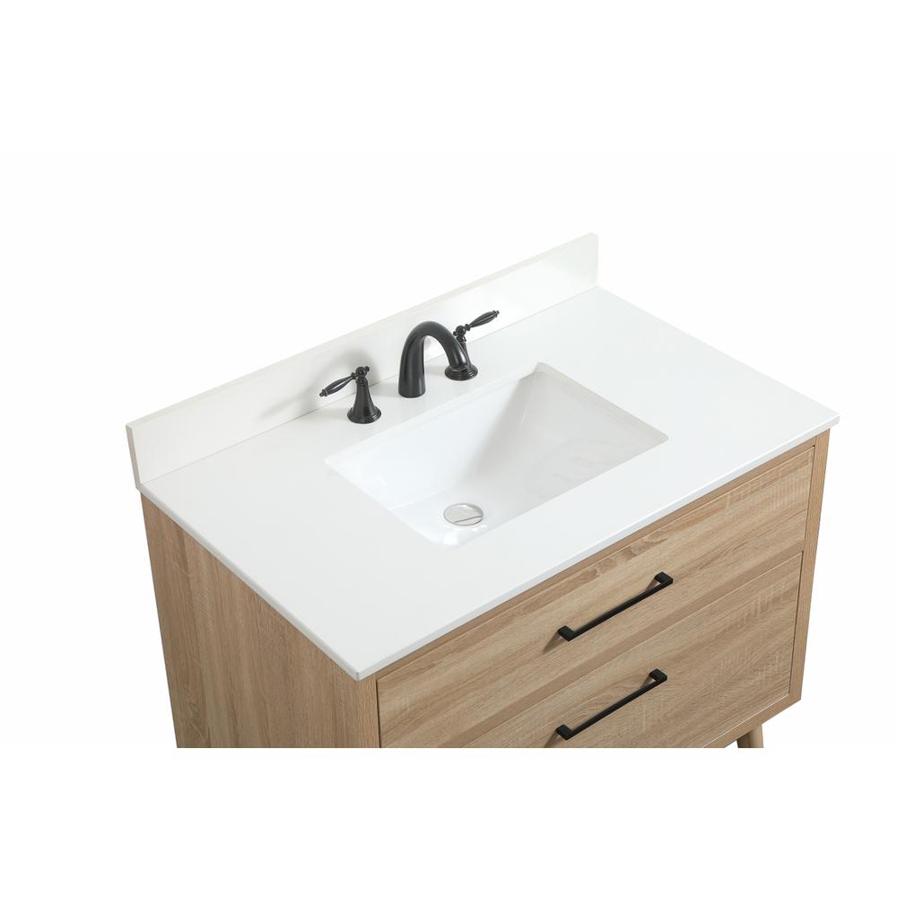 36 inch Single bathroom vanity in mango wood with backsplash. Picture 10