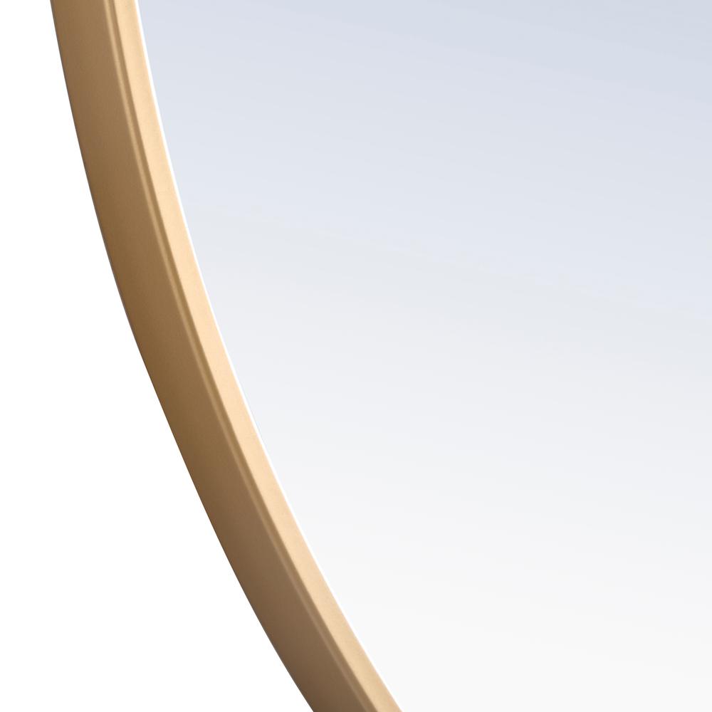 Metal frame Round Mirror with decorative hook 28 inch Brass finish. Picture 6