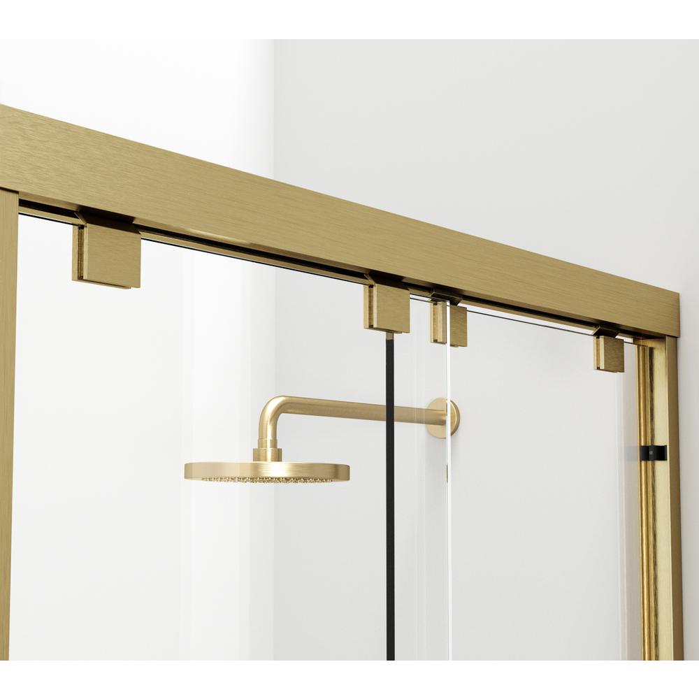 Semi-frameless tub door 60 x 60 Brushed Gold. Picture 5