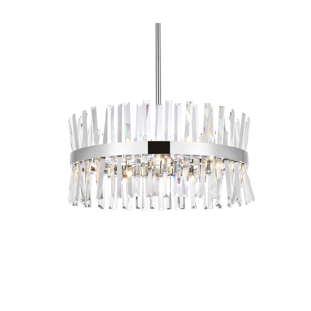 Serephina 25 inch crystal round pendant light in chrome. Picture 2