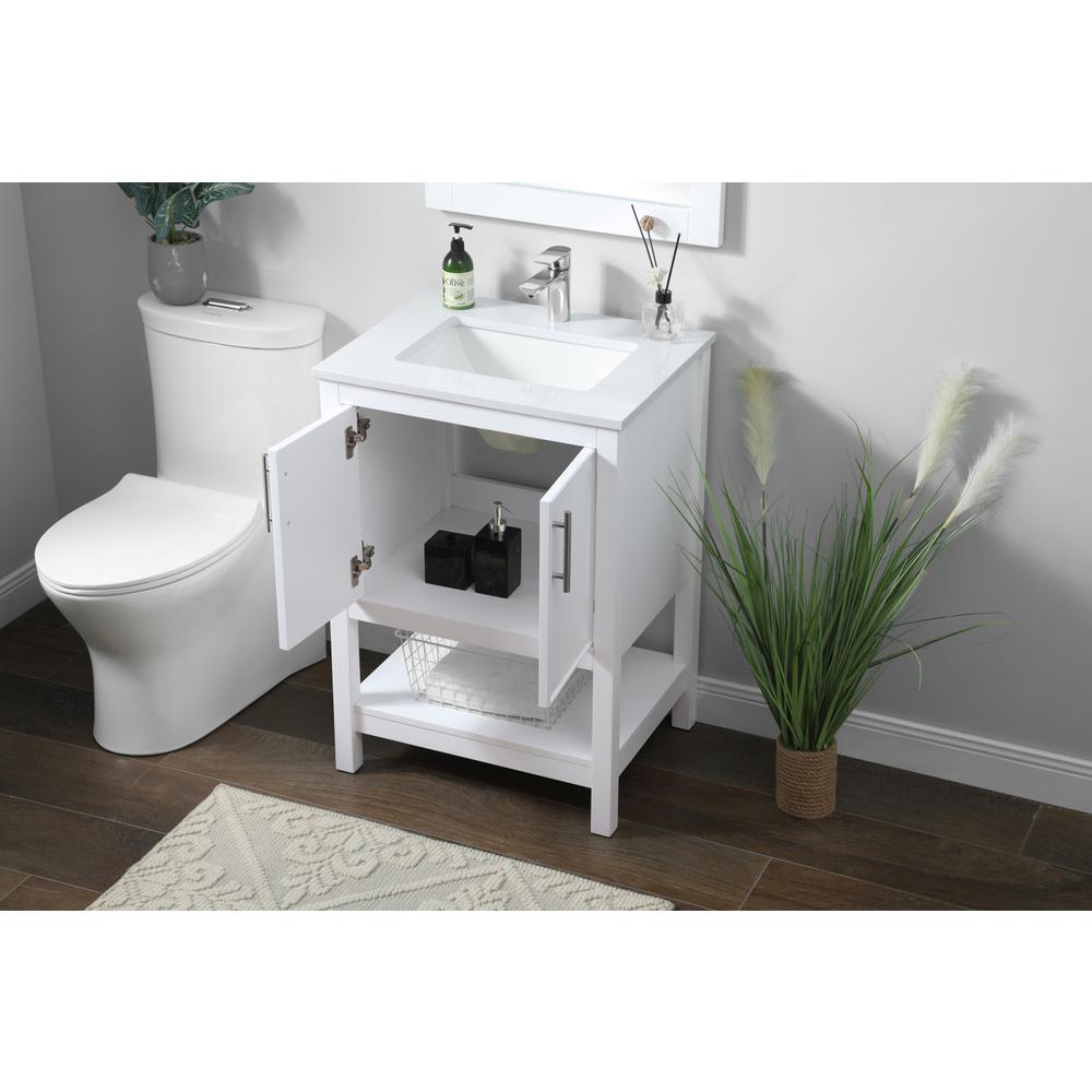 24 Inch SIngle Bathroom Vanity In White. Picture 3