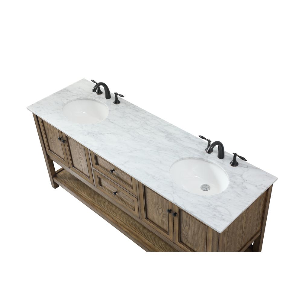 72 inch double bathroom vanity in driftwood. Picture 10