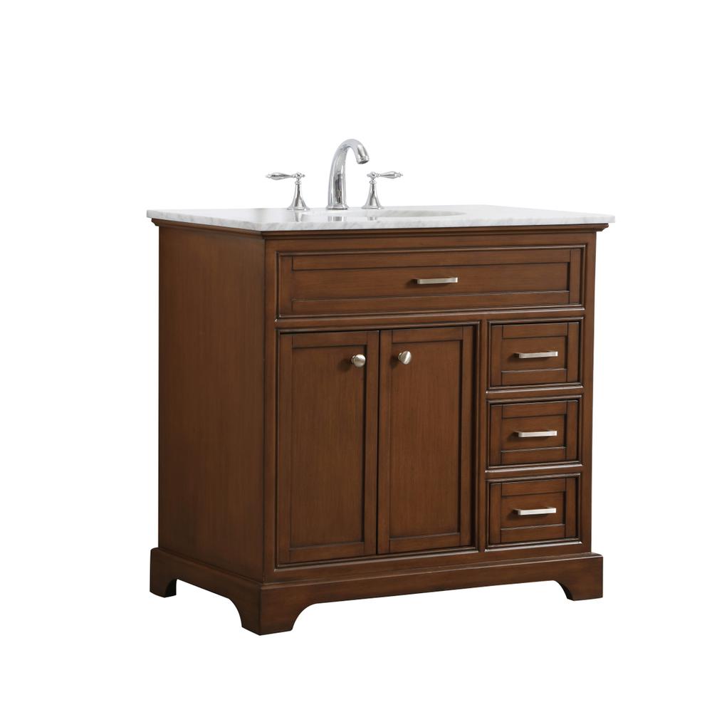 36 In. Single Bathroom Vanity Set In Teak. Picture 4