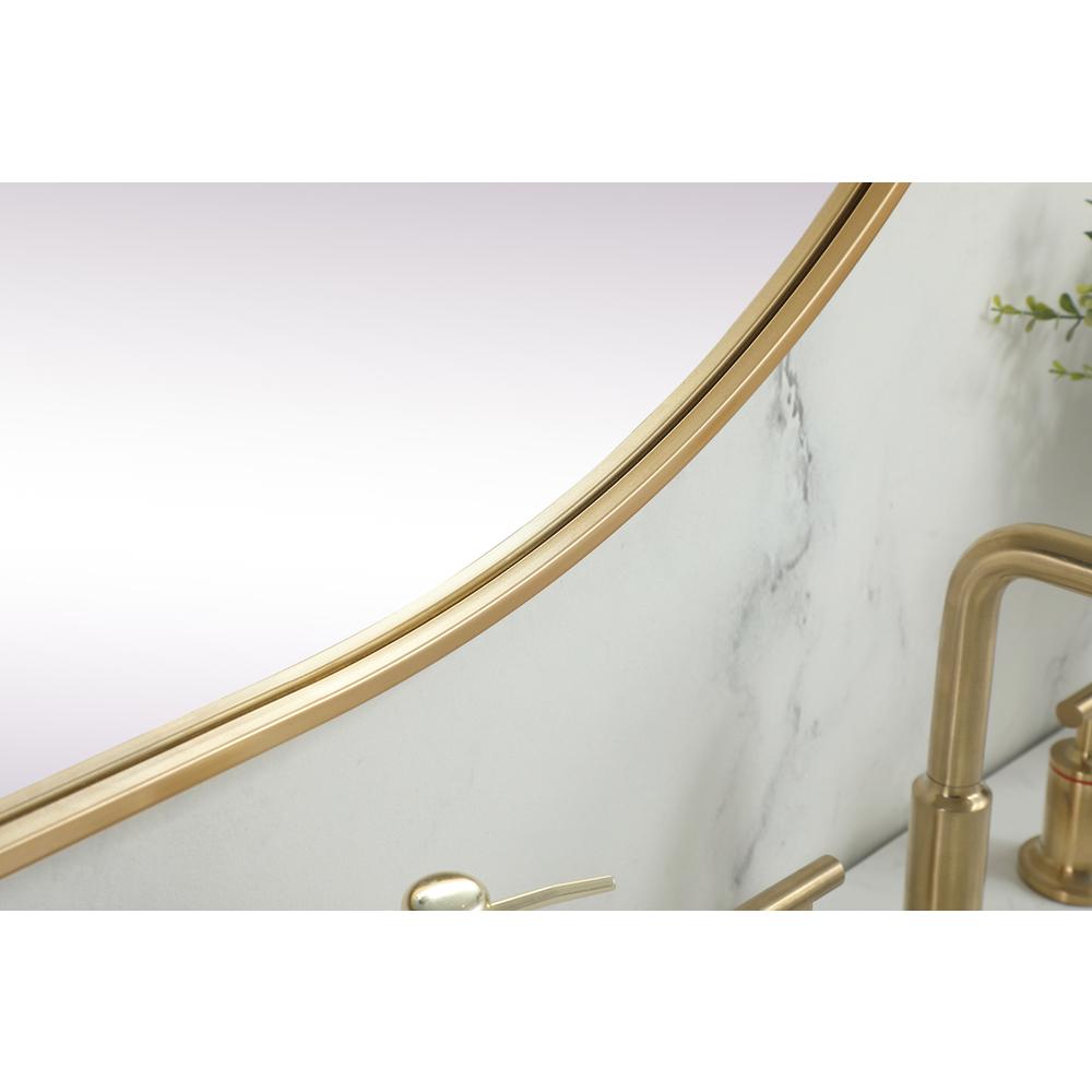 Metal Frame Oval Mirror 36x60 Inch in Brass. Picture 6