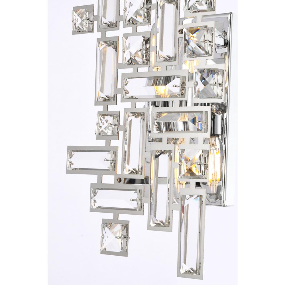 Picasso 2 light Chrome Wall Sconce Clear Royal Cut Crystal. Picture 3