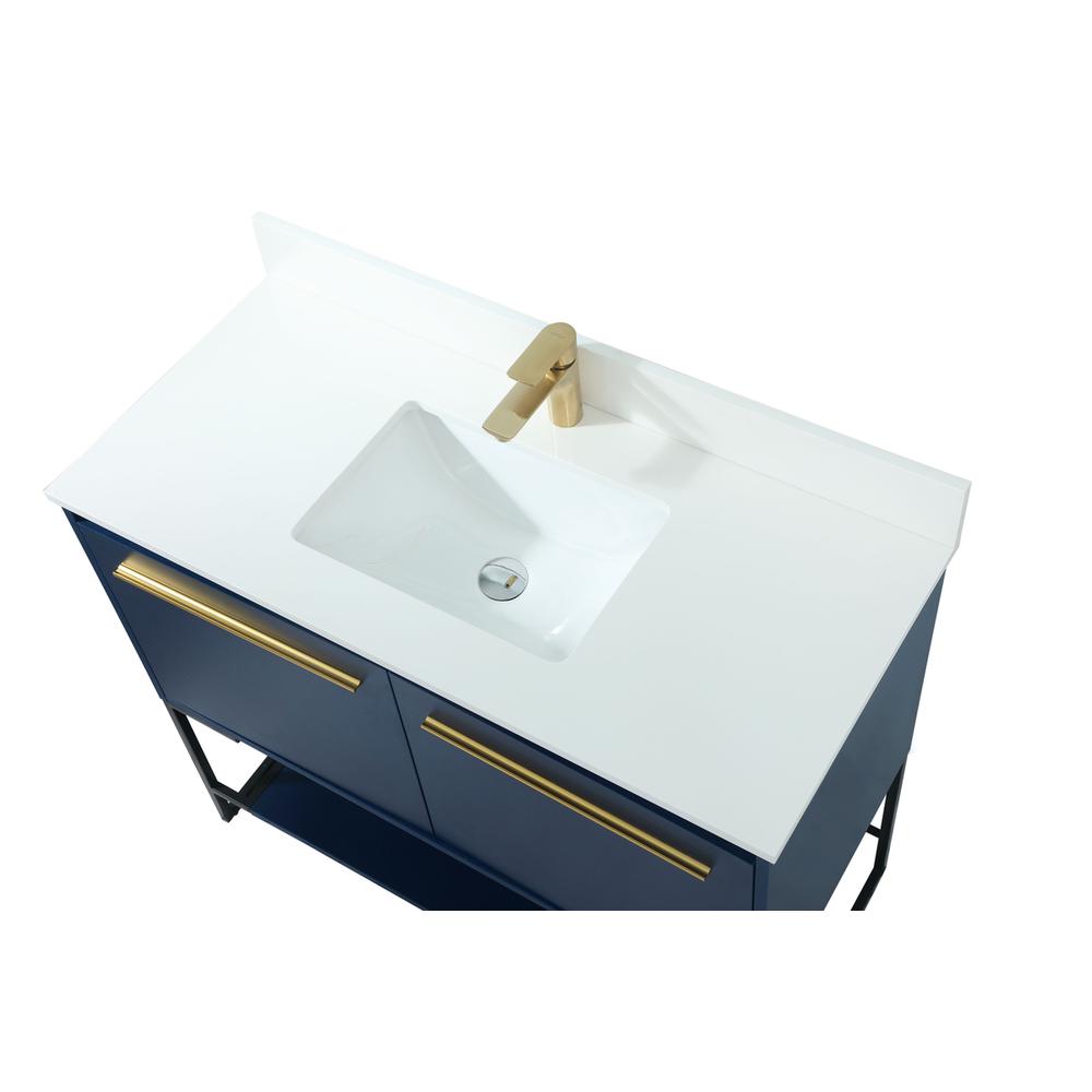 40 inch Single bathroom vanity in blue with backsplash. Picture 10