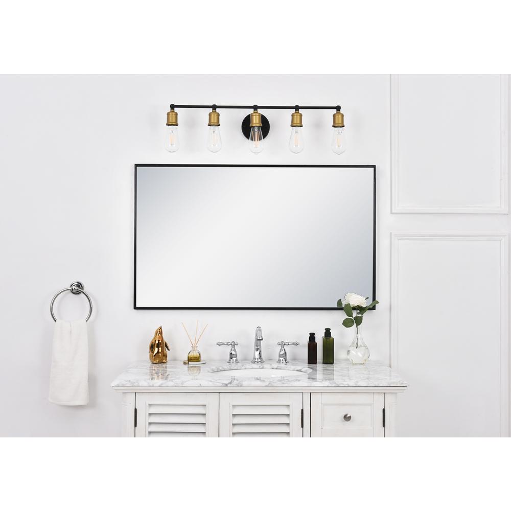 Serif 5 light brass and black Wall Sconce. Picture 12