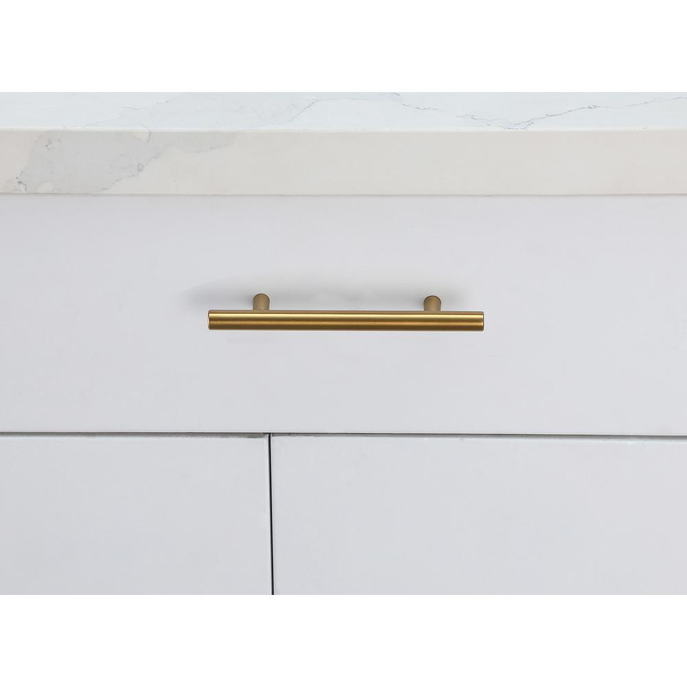 Quinn 4" Center to Center Brass Bar Pull Multipack (set of 10). Picture 5