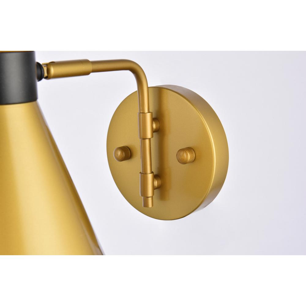 Halycon 6 inch light brass wall sconce. Picture 5