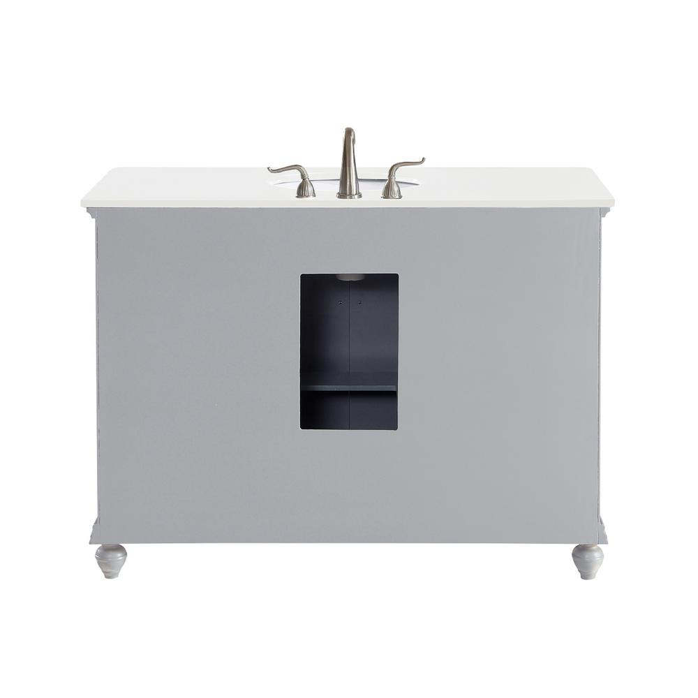48 inch Single Bathroom vanity in Light Grey with ivory white engineered marble. Picture 11