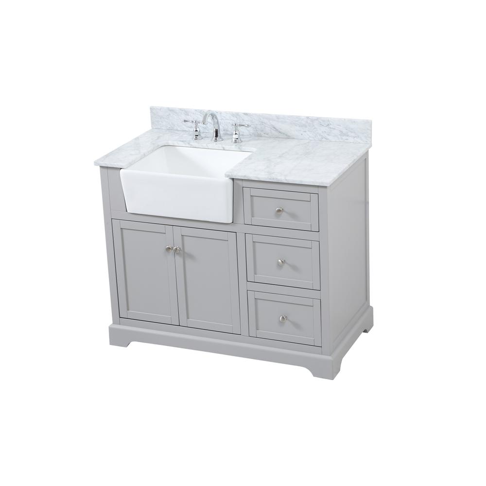 42 inch Single bathroom vanity in grey with backsplash. Picture 8