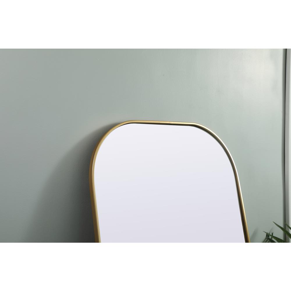 Metal Frame Arch Full Length Mirror 32x76 Inch in Brass. Picture 5