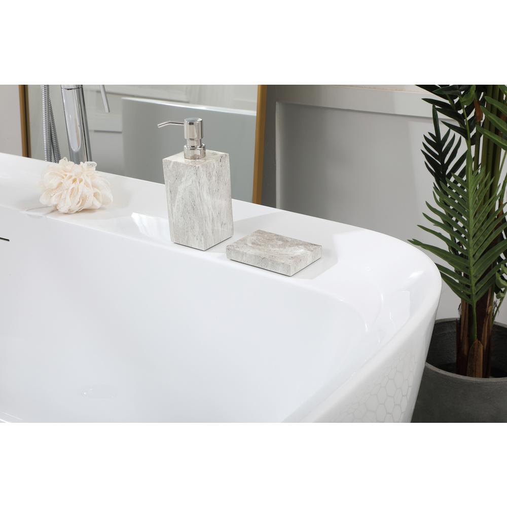 67 inch soaking bathtub in glossy white. Picture 6