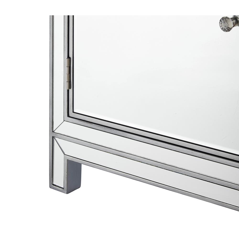 Nightstand 2 drawers 2 doors 38in. W x 12in. D x 32in. H in antique silver paint. Picture 5